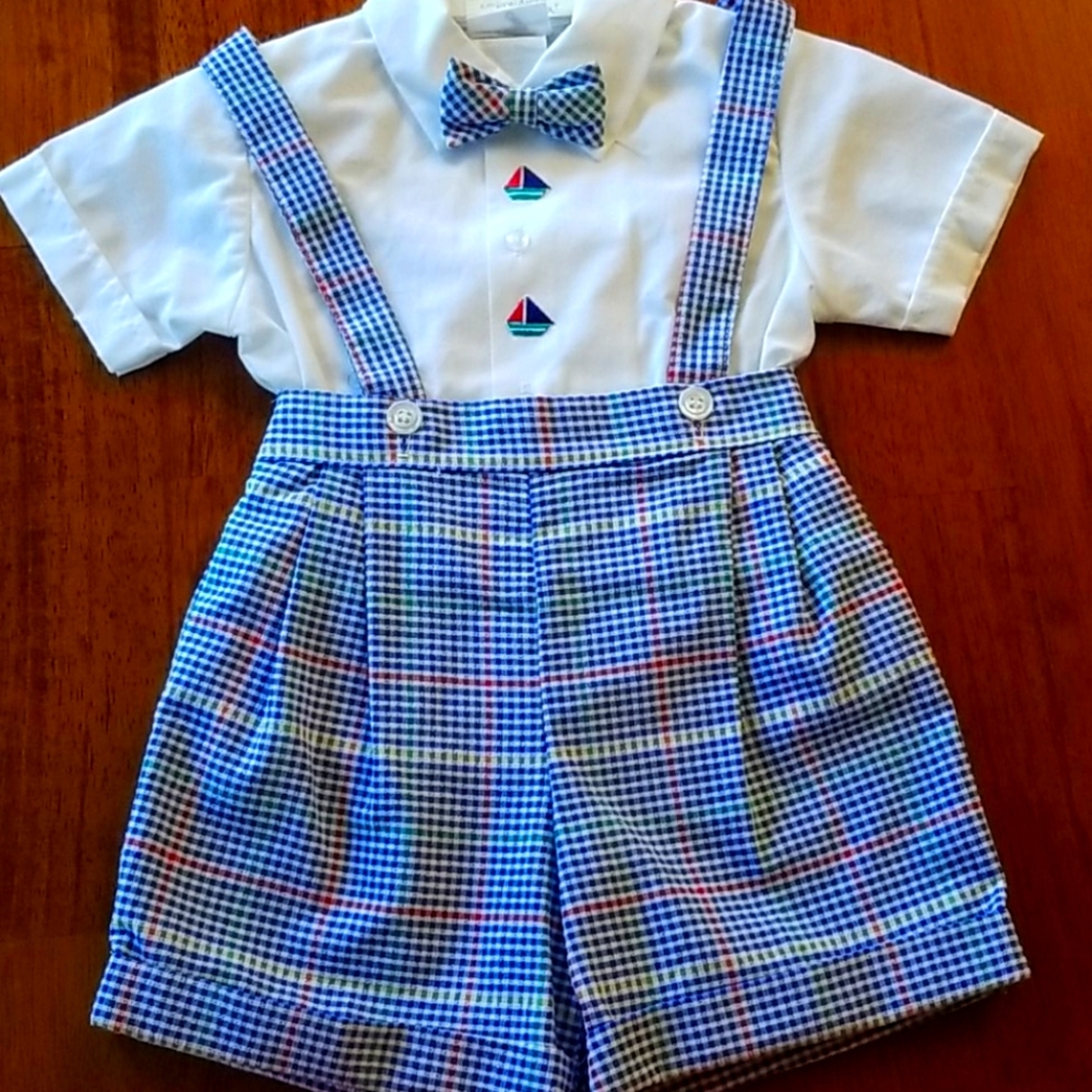 Baby Shorts with Suspenders and Bowtie